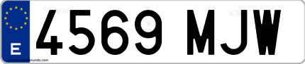 Ejemplo de matrícula de coche ordinaria 4569 MJW