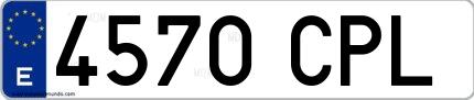 Ejemplo de matrícula española 4570 CPL