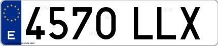 Ejemplo de matrícula española 4570 LLX