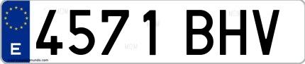 Ejemplo de matrícula española 4571 BHV