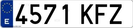 Ejemplo de matrícula española 4571 KFZ