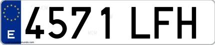 Ejemplo de matrícula española 4571 LFH