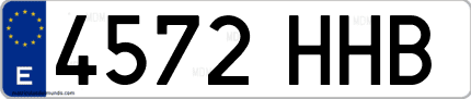 Ejemplo de matrícula de coche ordinaria 4572 HHB