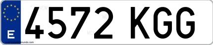 Ejemplo de matrícula española 4572 KGG