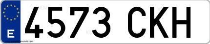Ejemplo de matrícula española 4573 CKH