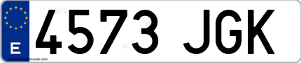 Ejemplo de matrícula de coche ordinaria 4573 JGK