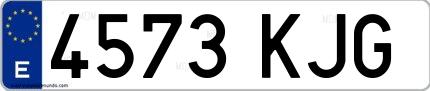 Ejemplo de matrícula española 4573 KJG