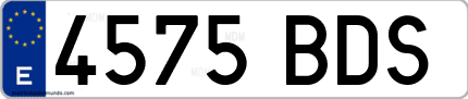 Ejemplo de matrícula de coche ordinaria 4575 BDS