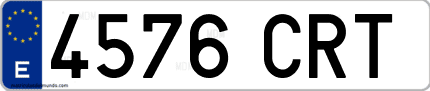 Ejemplo de matrícula de coche ordinaria 4576 CRT