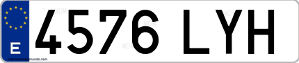 Ejemplo de matrícula de coche ordinaria 4576 LYH