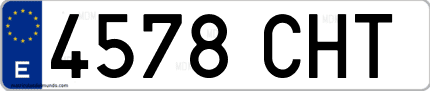 Ejemplo de matrícula de coche ordinaria 4578 CHT