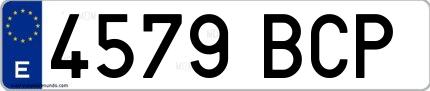 Ejemplo de matrícula española 4579 BCP
