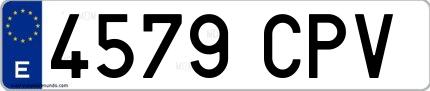 Ejemplo de matrícula española 4579 CPV