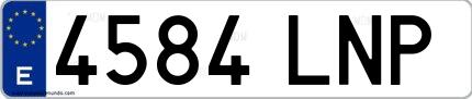 Ejemplo de matrícula española 4584 LNP
