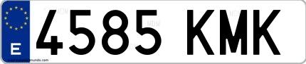 Ejemplo de matrícula española 4585 KMK