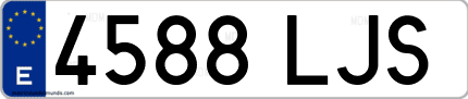 Ejemplo de matrícula de coche ordinaria 4588 LJS