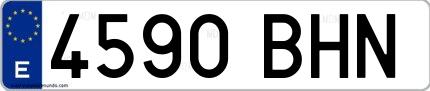 Ejemplo de matrícula española 4590 BHN