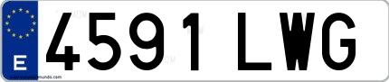 Ejemplo de matrícula española 4591 LWG