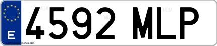 Ejemplo de matrícula española 4592 MLP