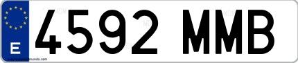 Ejemplo de matrícula española 4592 MMB