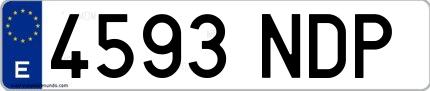 Ejemplo de matrícula española 4593 NDP