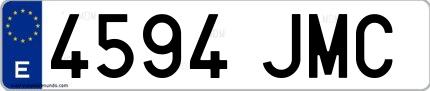 Ejemplo de matrícula española 4594 JMC