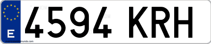Ejemplo de matrícula de coche ordinaria 4594 KRH
