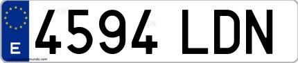 Ejemplo de matrícula española 4594 LDN