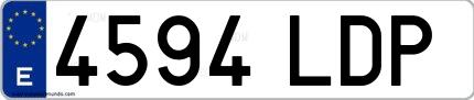 Ejemplo de matrícula española 4594 LDP