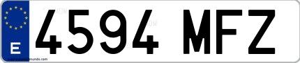 Ejemplo de matrícula española 4594 MFZ