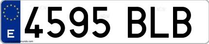 Ejemplo de matrícula española 4595 BLB