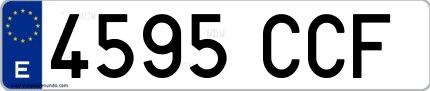 Ejemplo de matrícula española 4595 CCF
