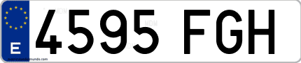 Ejemplo de matrícula de coche ordinaria 4595 FGH