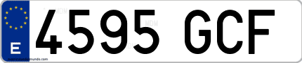 Ejemplo de matrícula de coche ordinaria 4595 GCF