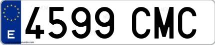 Ejemplo de matrícula española 4599 CMC