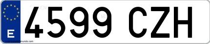 Ejemplo de matrícula española 4599 CZH
