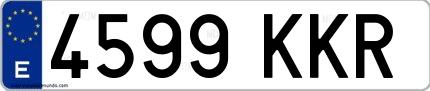 Ejemplo de matrícula española 4599 KKR