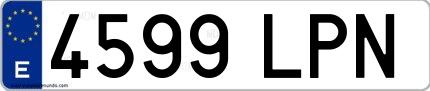 Ejemplo de matrícula española 4599 LPN