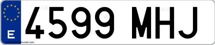 Ejemplo de matrícula española 4599 MHJ