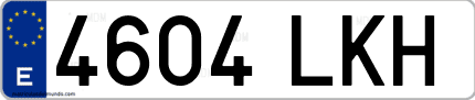 Ejemplo de matrícula de coche ordinaria 4604 LKH