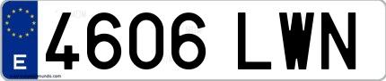 Ejemplo de matrícula española 4606 LWN