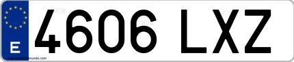 Ejemplo de matrícula española 4606 LXZ