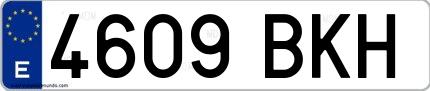Ejemplo de matrícula española 4609 BKH