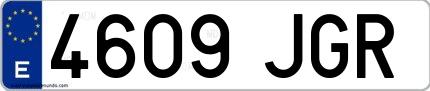 Ejemplo de matrícula española 4609 JGR