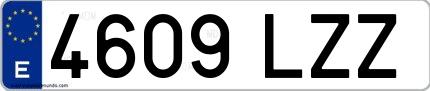 Ejemplo de matrícula española 4609 LZZ