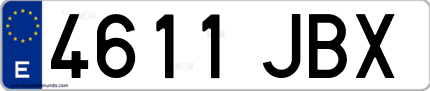Ejemplo de matrícula de coche ordinaria 4611 JBX