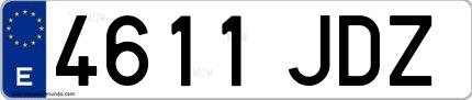 Ejemplo de matrícula española 4611 JDZ
