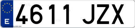 Ejemplo de matrícula de coche ordinaria 4611 JZX