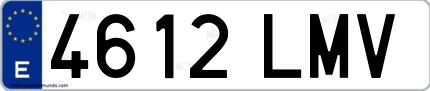 Ejemplo de matrícula española 4612 LMV
