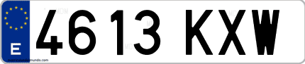 Ejemplo de matrícula de coche ordinaria 4613 KXW